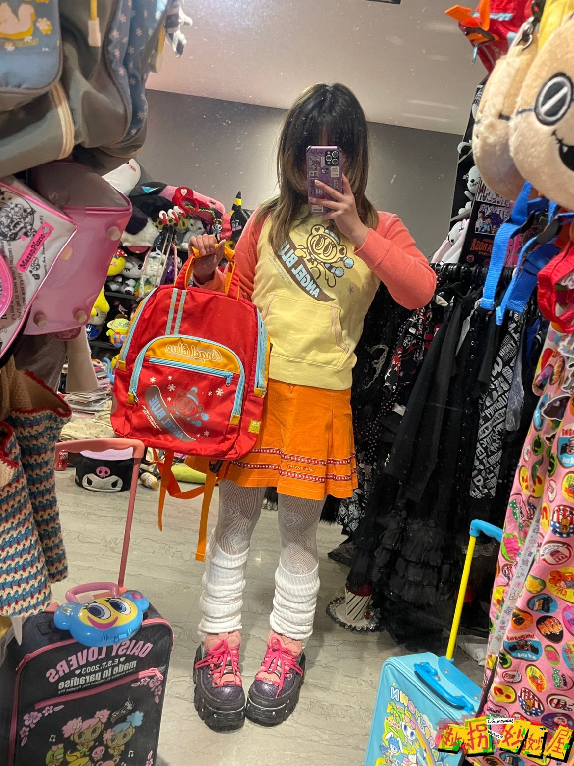【现货掉落】ANGELBLUE日牌中古稀有孤品可爱连帽卫衣长袖原宿y2k