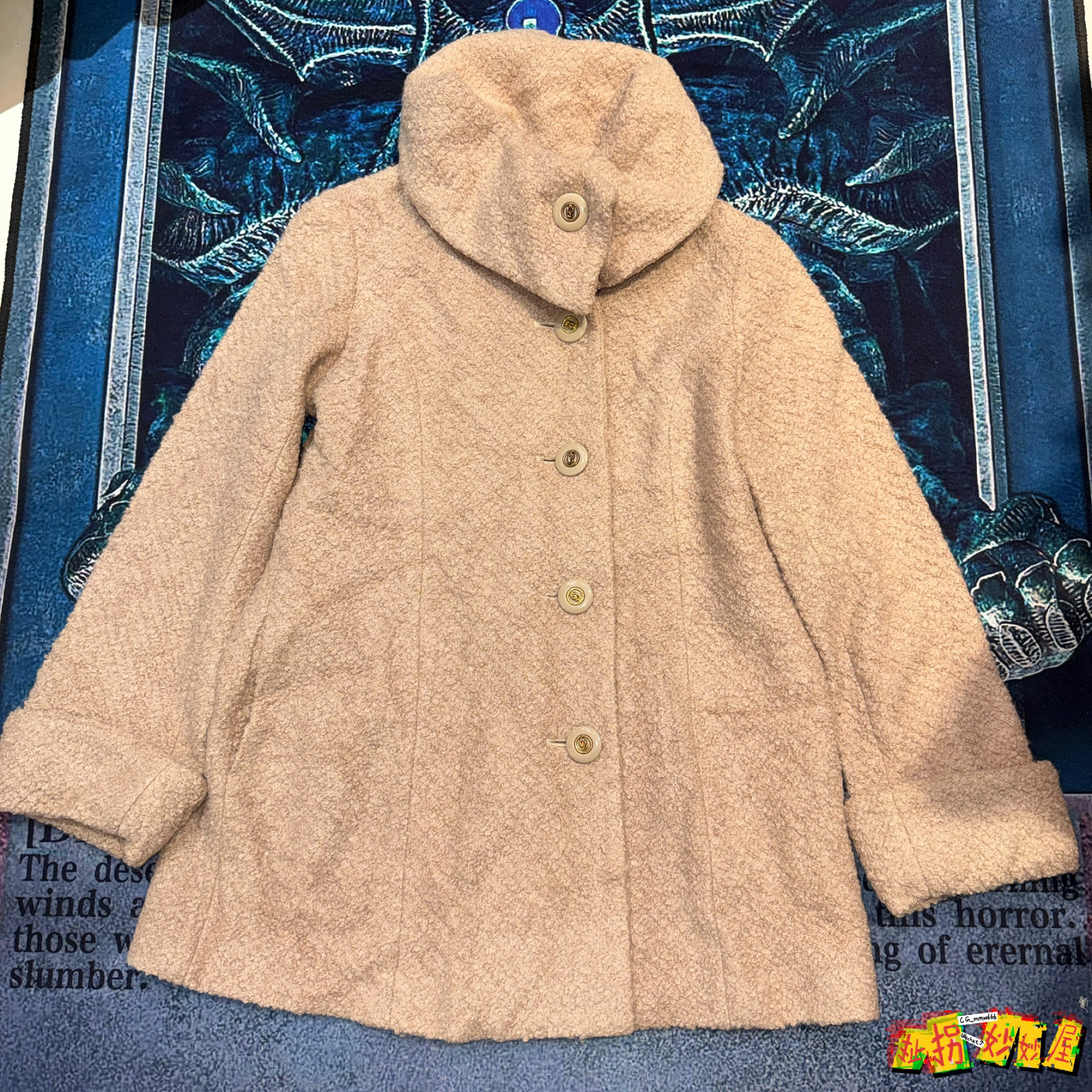 【现货掉落】日牌中古稀有孤品可爱呢子大衣外套风衣古着vintage