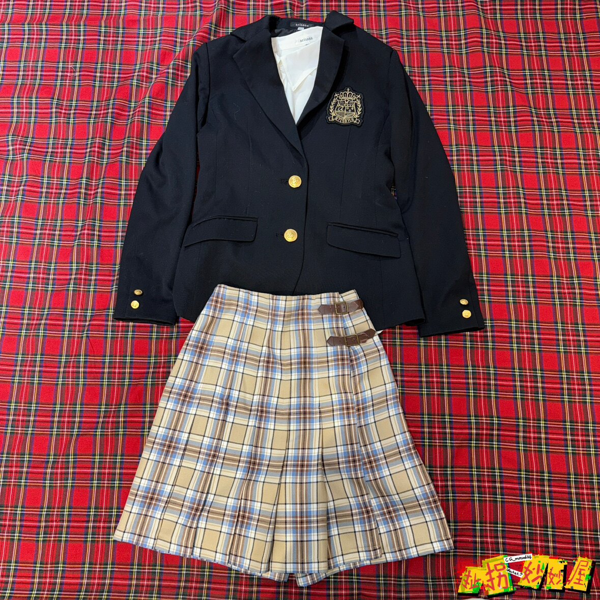 【现货掉落】arisana日牌中古稀有孤品可爱制服套装jk校供感古早