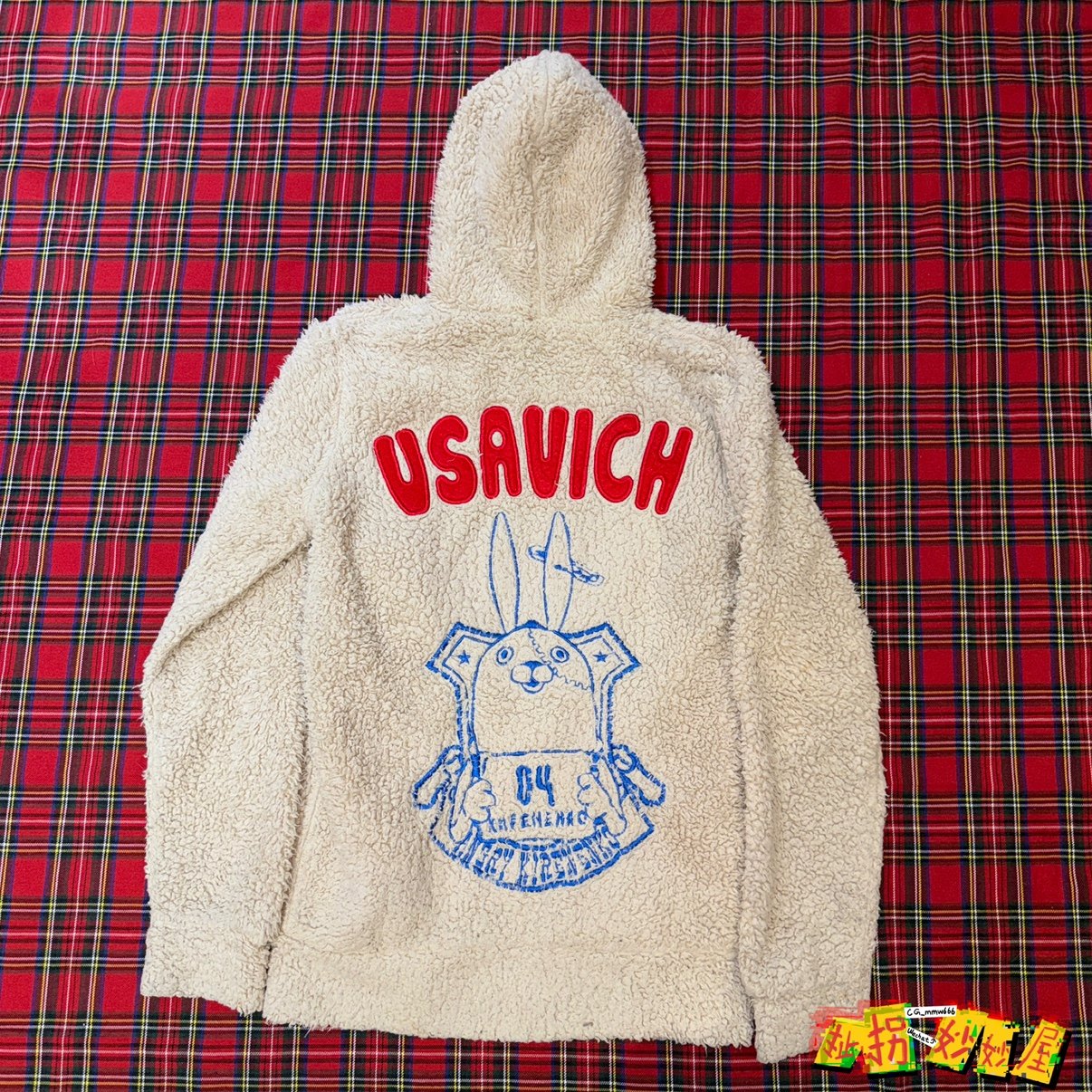 【现货掉落】越狱兔日牌中古稀有孤品可爱连帽长袖外套毛茸茸原宿