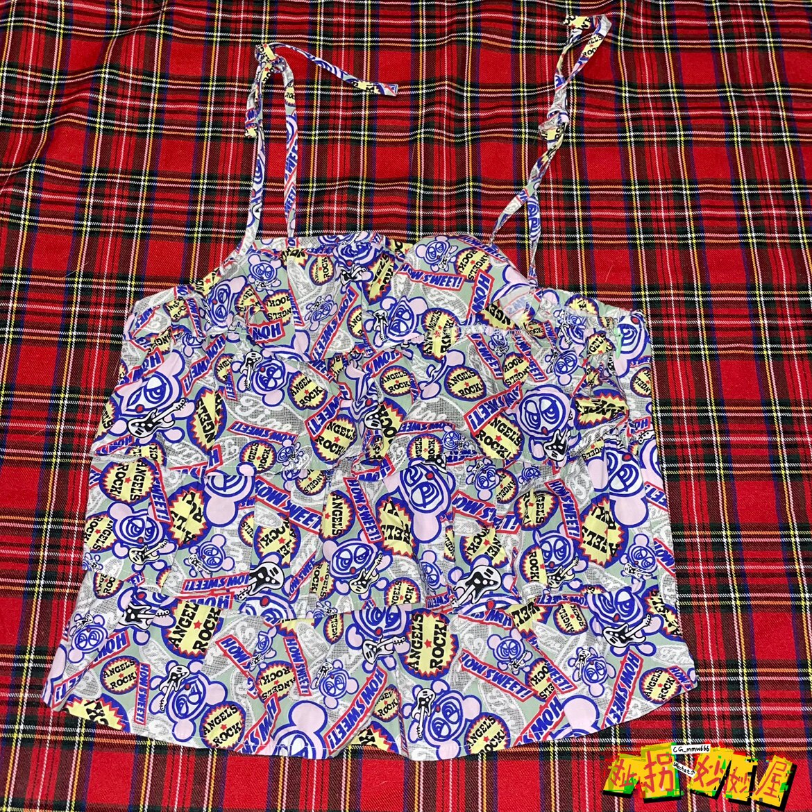 【现货掉落】ANGELBLUE日牌中古稀有孤品可爱吊带花边原宿童趣y2k