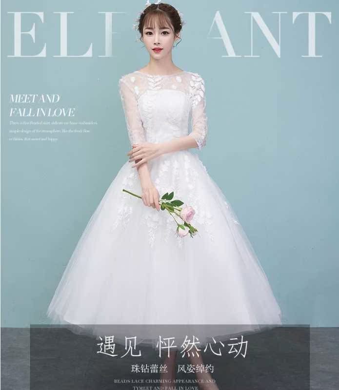 2019新娘白色婚纱套餐 150cm小个子穿显高显瘦长袖中长款婚纱礼服|ruв категории Женская одежда, Cвадебные платья, свадебное платье - от Buy2taobao.com для оказания профессиональной услуги покупки агента Taobao