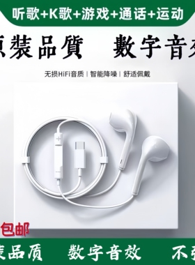 适用vivoY78+耳机入耳式y78有线耳机带麦K歌游戏高音质type-c接口