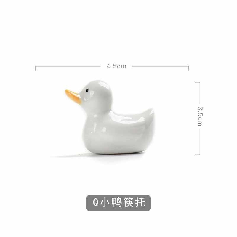 陶瓷筷子架公筷托筷枕架用手孔白D瓷鸭子日式无绘筷家筷托套装