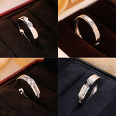 男士 用拍照 婚戒结婚对戒仿真假钻石道具戒指开口大号简约婚礼仪式