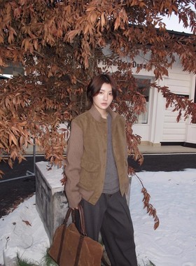 EME【罗马 梵蒂冈】经典老钱仿马毛针织外套剪裁A1飞行员立领夹克