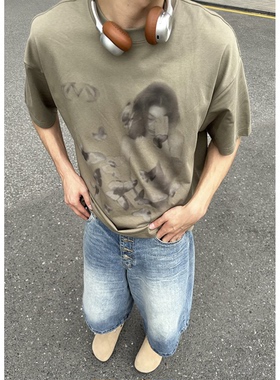 MADEEXTREME美式蝴蝶印花索罗娜短袖T恤设计休闲宽松凉感防晒上衣