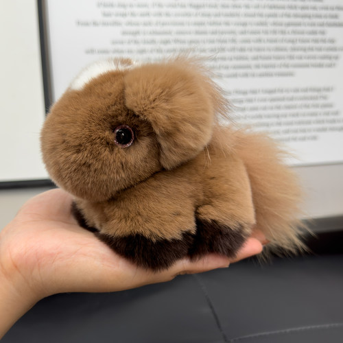 真獭兔毛小马手绳款钥匙扣挂件