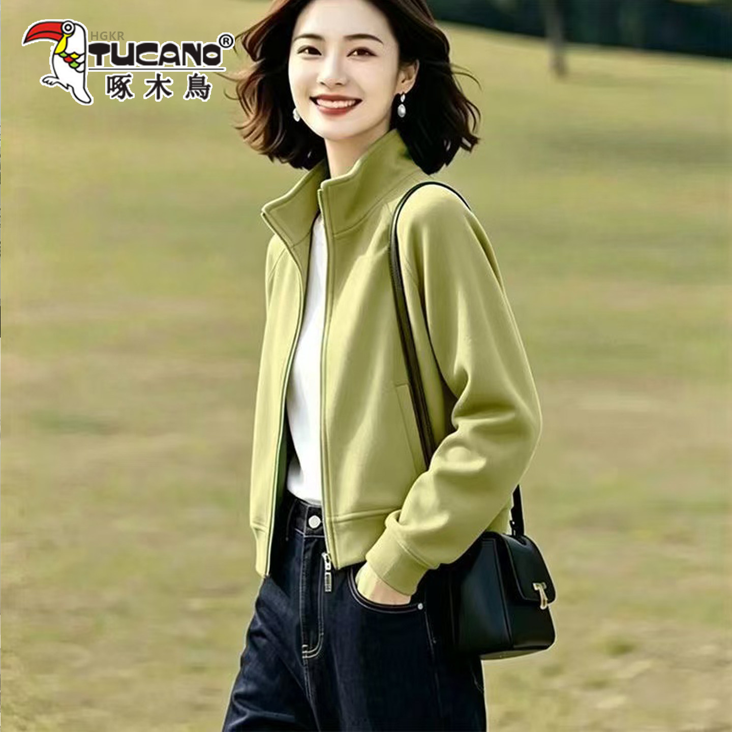 啄木鸟立领外套女秋季2026年新款图片