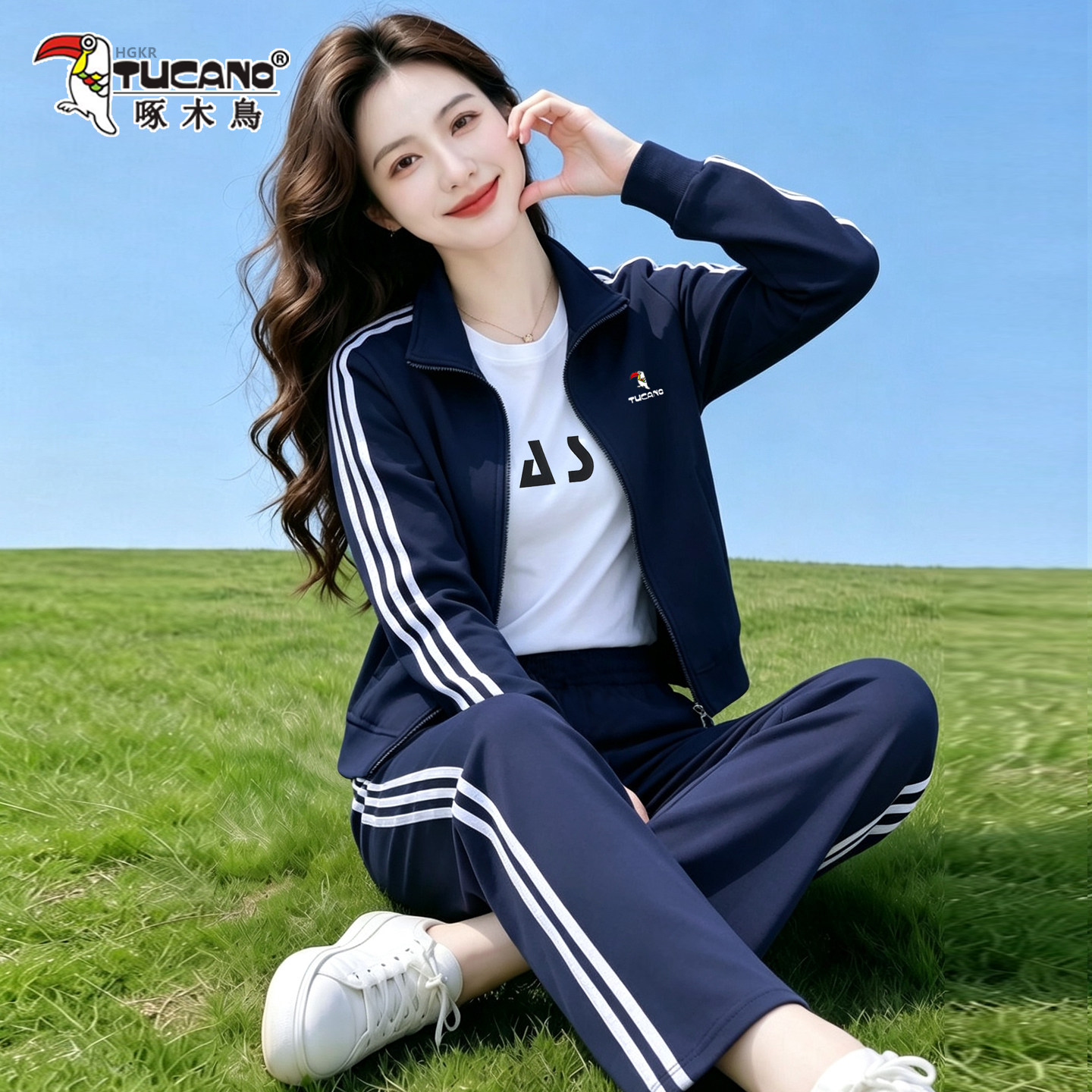 啄木鸟秋季休闲运动套装女时尚秋