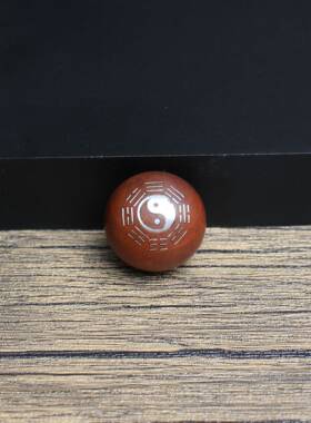 雷击枣银丝镶嵌太极八卦配珠文玩手串配饰圆珠隔珠散珠2.0手工镶
