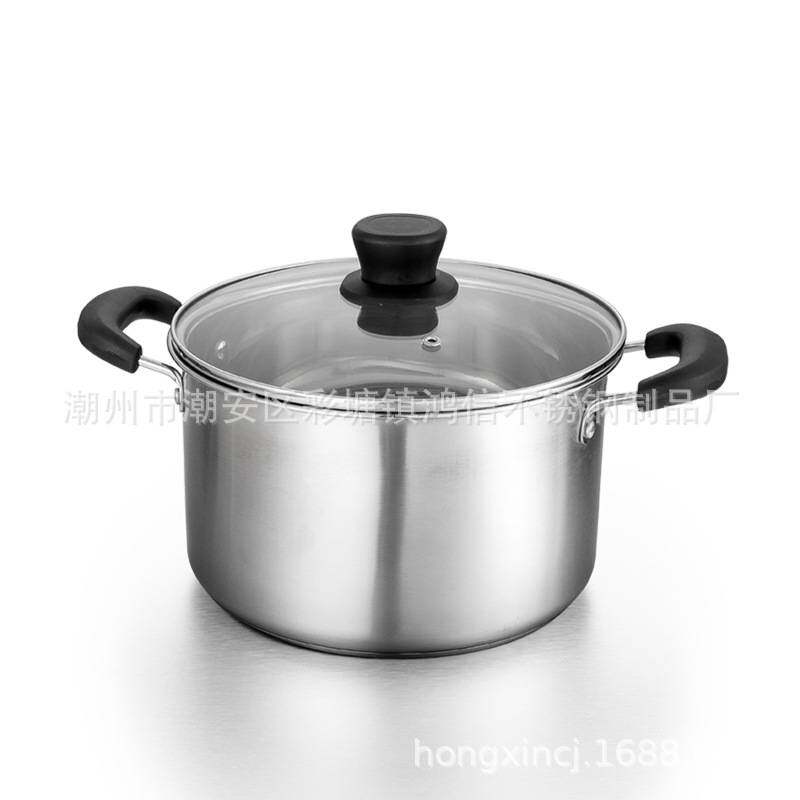 304不锈钢汤锅蒸锅 加厚复底家用辅食奶锅熬汤煮粥二层三层蒸笼锅