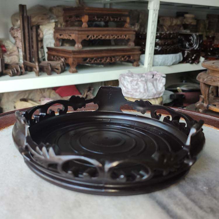 塑料圆形底座花盆鱼缸花瓶摆件奇石佛像玉器工艺品底托