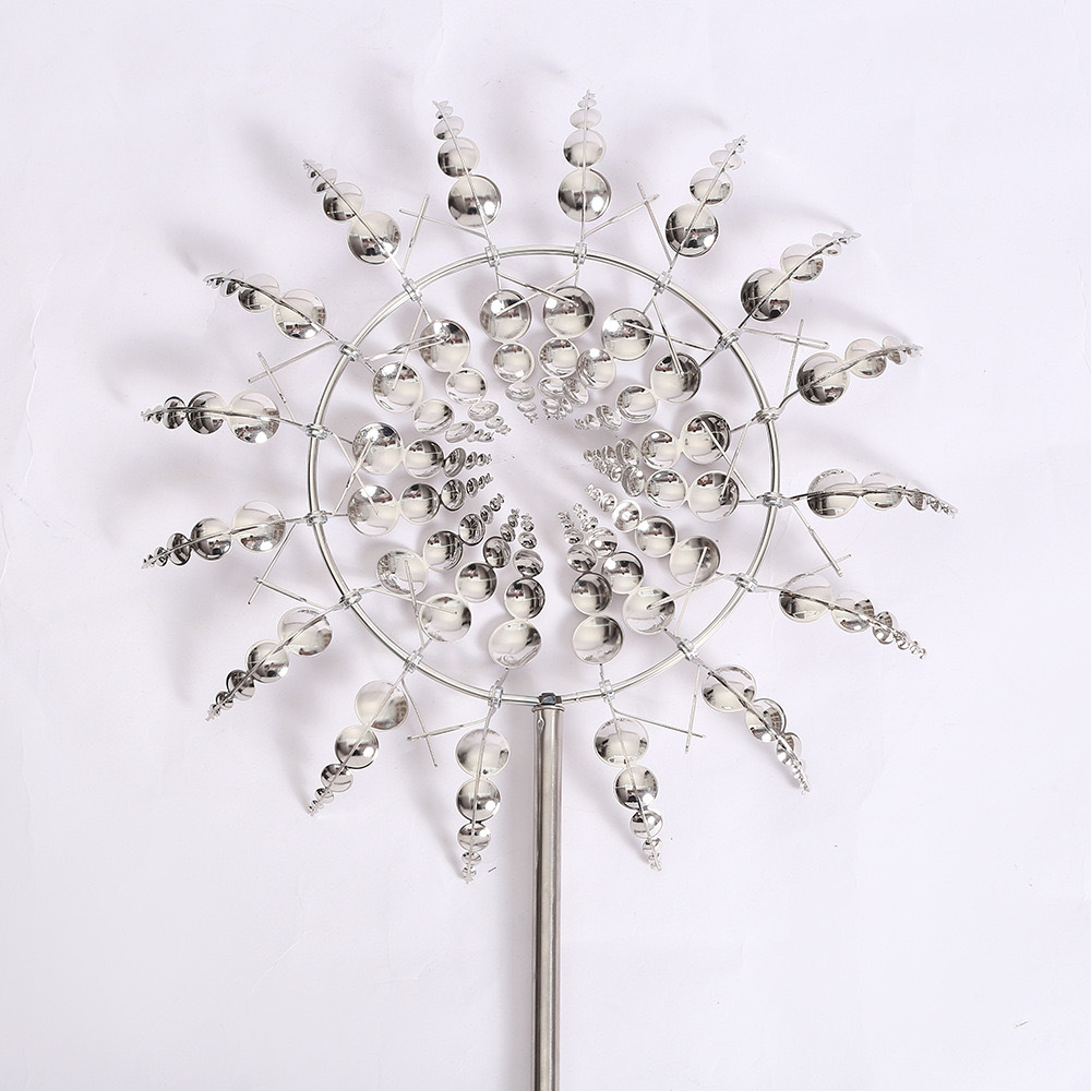 复古铁艺金属摆件铁艺风车户外庭院花园模型装饰几何风铃饰品摆件