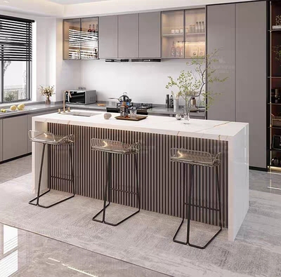 大理石中岛台餐桌沙发靠后背吧台