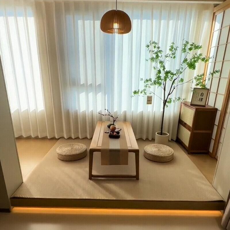 定制原木风竹编地垫日式客厅茶室打坐地毯垫榻榻米炕垫阳台凉席垫