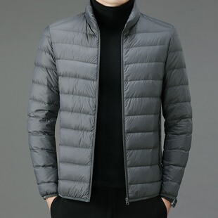 运动男装 短款 立领连帽保暖休闲外套大码 轻薄羽绒服男2022秋冬新款