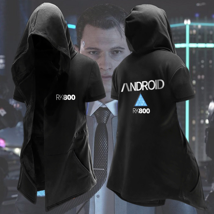 底特律变人连帽detroit化身为人卡拉康纳同款cos风衣短袖薄款风衣