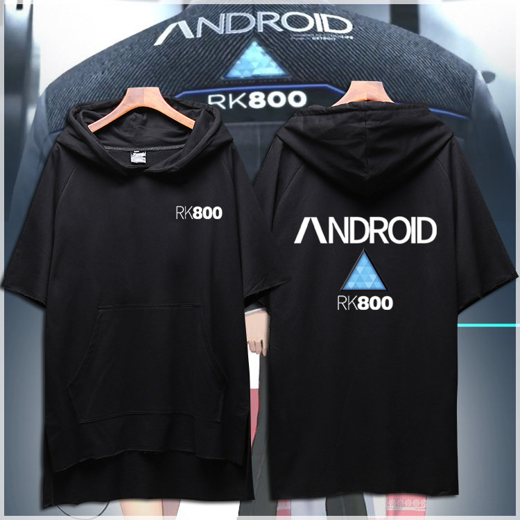 底特律化身为人游戏周边短袖卫衣服动漫康纳男女套头连帽T恤夏装