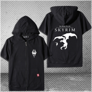 夏装新款游戏周边上古卷轴5卫衣天际纯棉短袖T恤衫男女宽松衣服