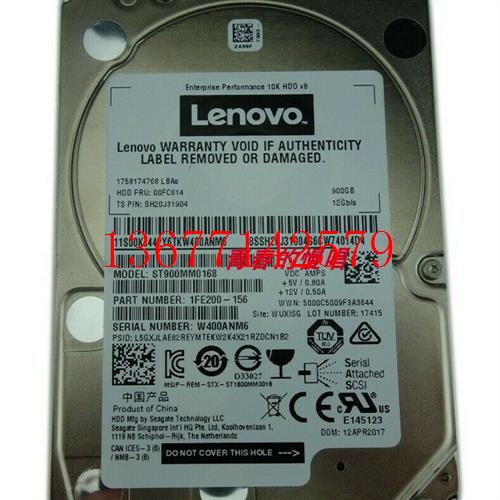 议价联想00FC614 SH20F63877/SH20J31904 900G 10K 12Gb SAS硬盘R