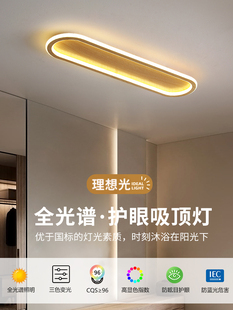 斯堪 纳维亚长Led吸顶灯过道走廊阳台入口简单现代卧室木纹衣帽
