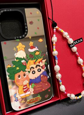 C家联名MagSafe磁吸圣诞树帽子星星人小新适用iphone17手机壳16promax苹果15pro镜面14plus可爱13卡通12女Air