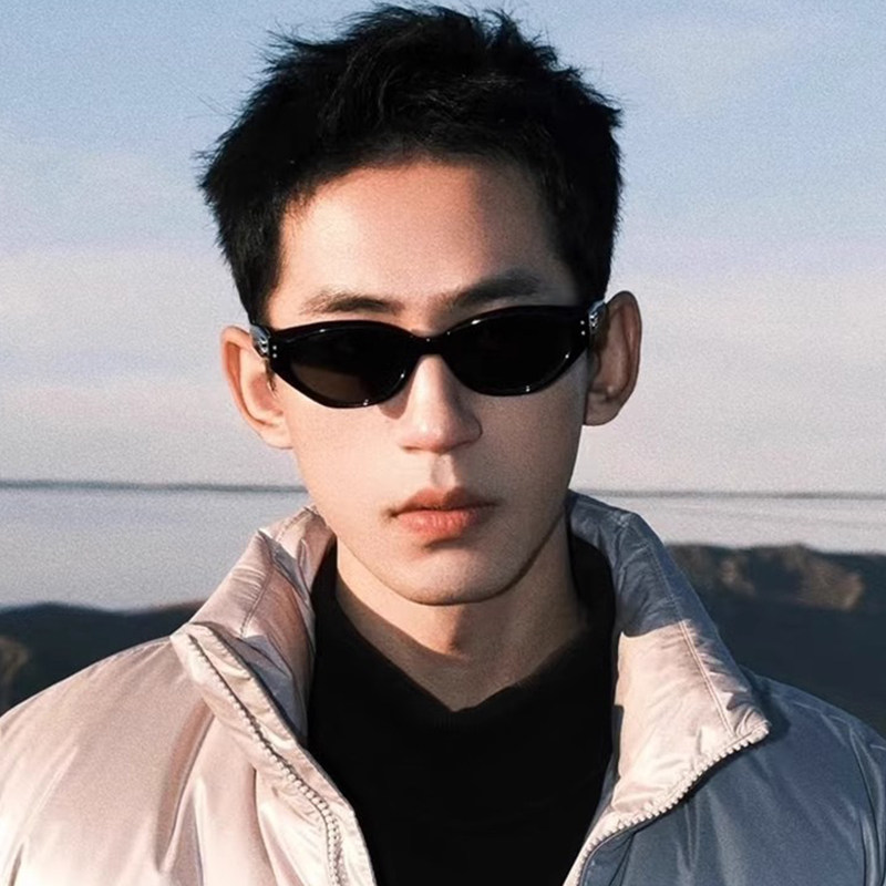墨镜男款高级感痞帅偏光防紫外线男士开车复古猫眼小框太阳眼镜女