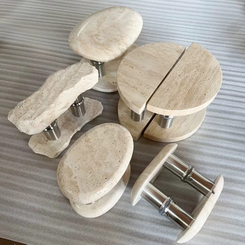 定制大理石拉手米洞石玻璃门把手