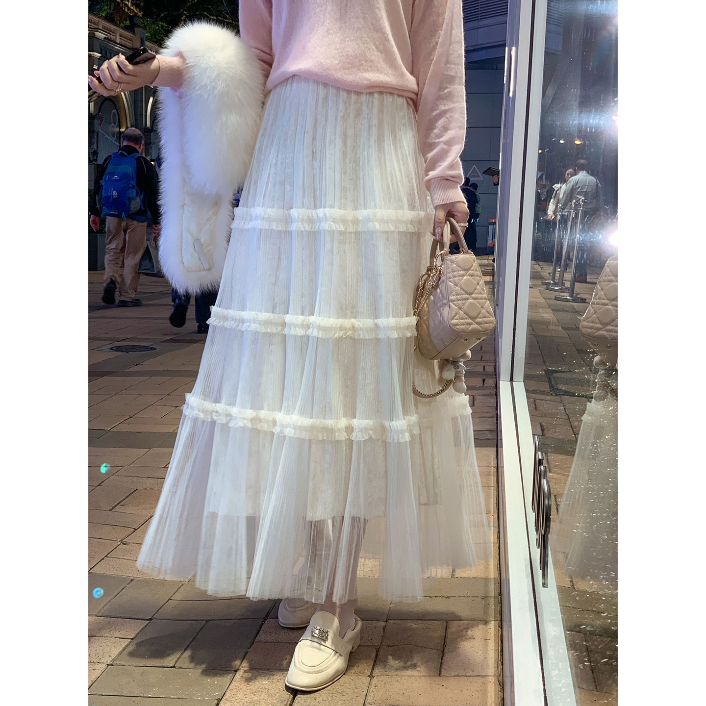 鱼兔子的兔子 10月31号20:00高腰显瘦丝绒蛋糕裙女新款A字半身裙