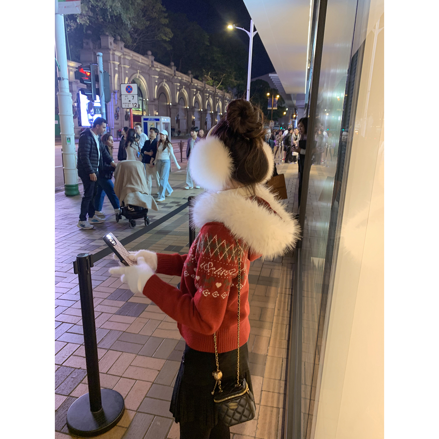 毛领连帽毛衣外套女冬季针织开衫