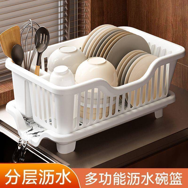 厨房沥水架淋水塑料碗碟放洗碗溧水碗架家用置物漏水篮放碗盆单层