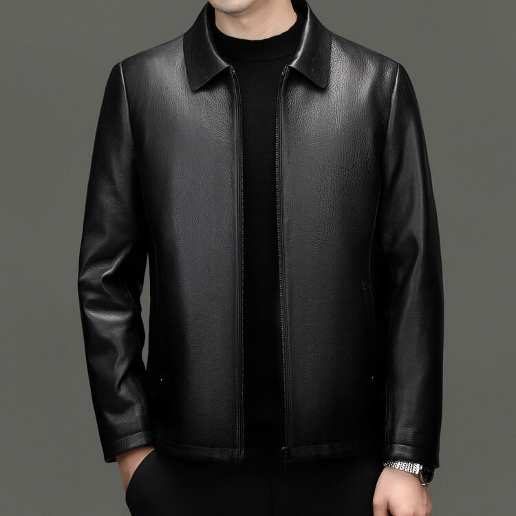 海宁保暖皮衣羽绒服山羊皮皮真皮皮衣男外套冬季短款加厚新款男装