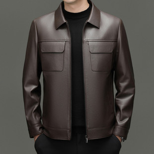 洋气真皮夹克皮衣外套潮 头层绵羊皮皮衣时尚 海宁秋冬2025新款 男装