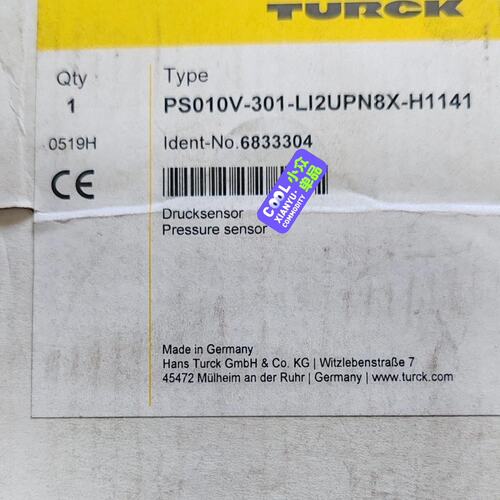 （议价）TURCK图尔克压力传感器PS010V-301-LI2UPN