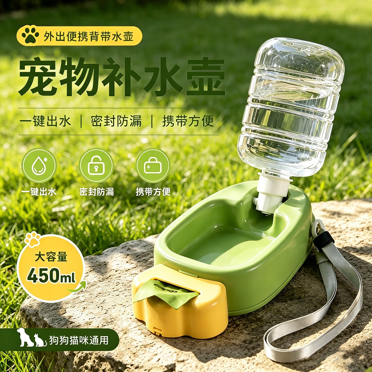 便携式户外宠物自动喂水喂食器