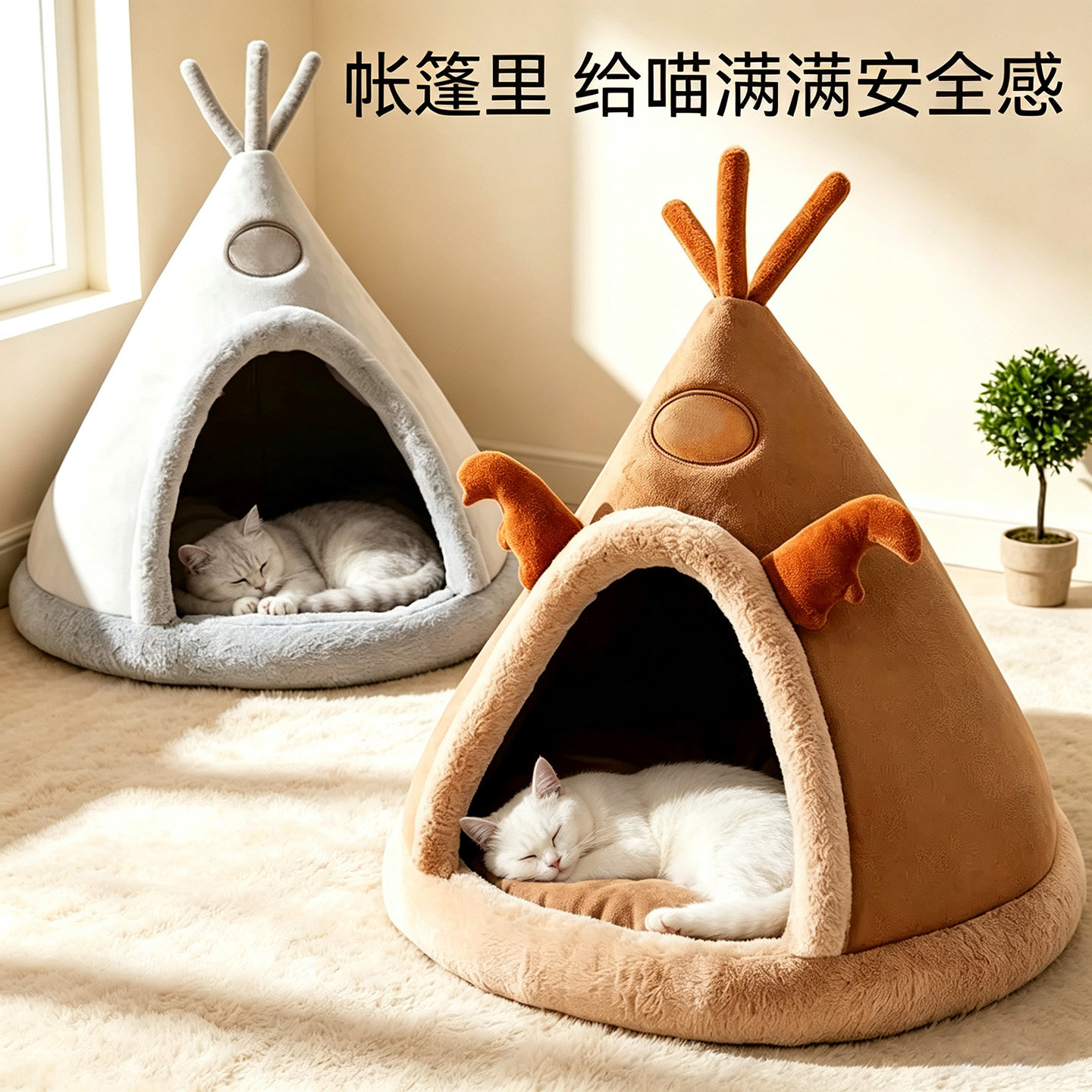 封闭式安全感猫咪帐篷冬季保暖窝