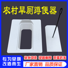 农村旱厕所改造玻璃钢蹲便器蹲坑式免水冲洗挖坑家用带盖大口旱便