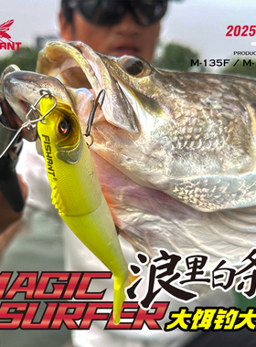 FISHANT飞蚂蚁浪里白条多节鱼泳饵3D仿真硬饵鲈鱼鳡鱼翘嘴路亚饵