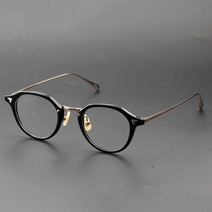 复古板材板材眼镜架黑框男女款 近视眼镜框配蓝光近视镜女圆框573