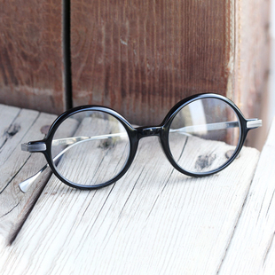 近视眼睛框镜架男6008 复古板材眼镜架钛腿 小脸眼镜 圆框眼镜