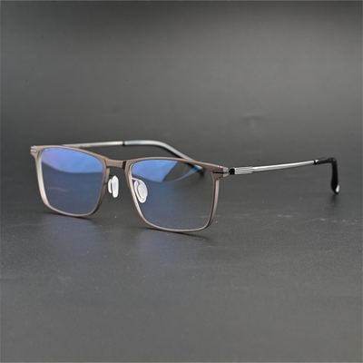 简约商务方框半钛眼镜近视眼镜框男超轻眼镜架可配近视大脸6655