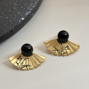 新中式 折扇耳环女轻奢小众设计高级感复古文艺气质大气耳钉耳饰