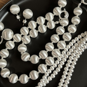 重工拉丝圆球项链法式 春夏新款 轻奢高级感锁骨链串珠叠戴毛衣链潮