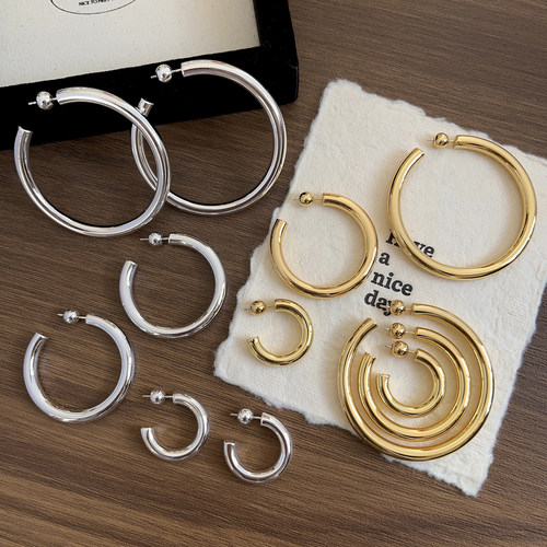 经典简约气质大圆圈耳环