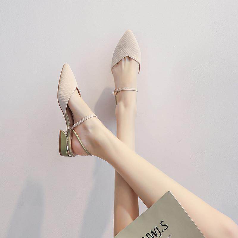 凉鞋女款夏季今年新款2026法式高级感中粗跟两穿高跟鞋包头半拖鞋