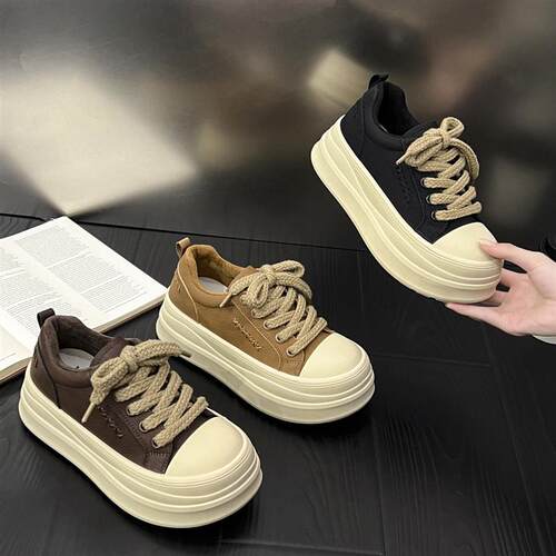 时尚厚底松糕大头小白鞋女2026夏新款百搭增高休闲板鞋轻便面包鞋