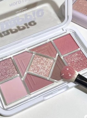 HOLD LIVE小粉框九色眼影盘大地粉色蓝色珠哑光学生腮红纯欲眼影