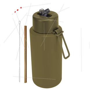 源头2024FRANK跨境 GREEN 新款大容量1L美式便携大口不锈钢运动