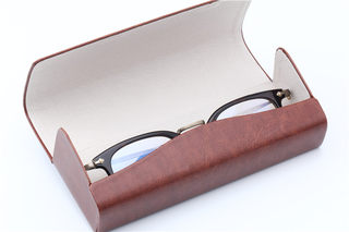 PU皮眼镜盒 近视眼镜盒男 光学镜盒太阳镜盒皮革硬盒子眼镜收纳盒